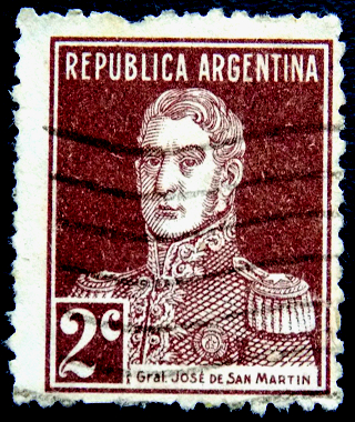 Аргентина 1923 год . 2 с . Хосе Франсиско де Сан-Мартин (1778-1850)